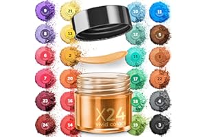 CRAFTISS Cosmetic Grade Mica Powder 24x0.2 Color Set Assortment - Natural Coloring Pigment for Epoxy, Soap Making, Lip Gloss, Body Butter, Candle Making, Bath Bomb, Resin Art, Acrylic Nails