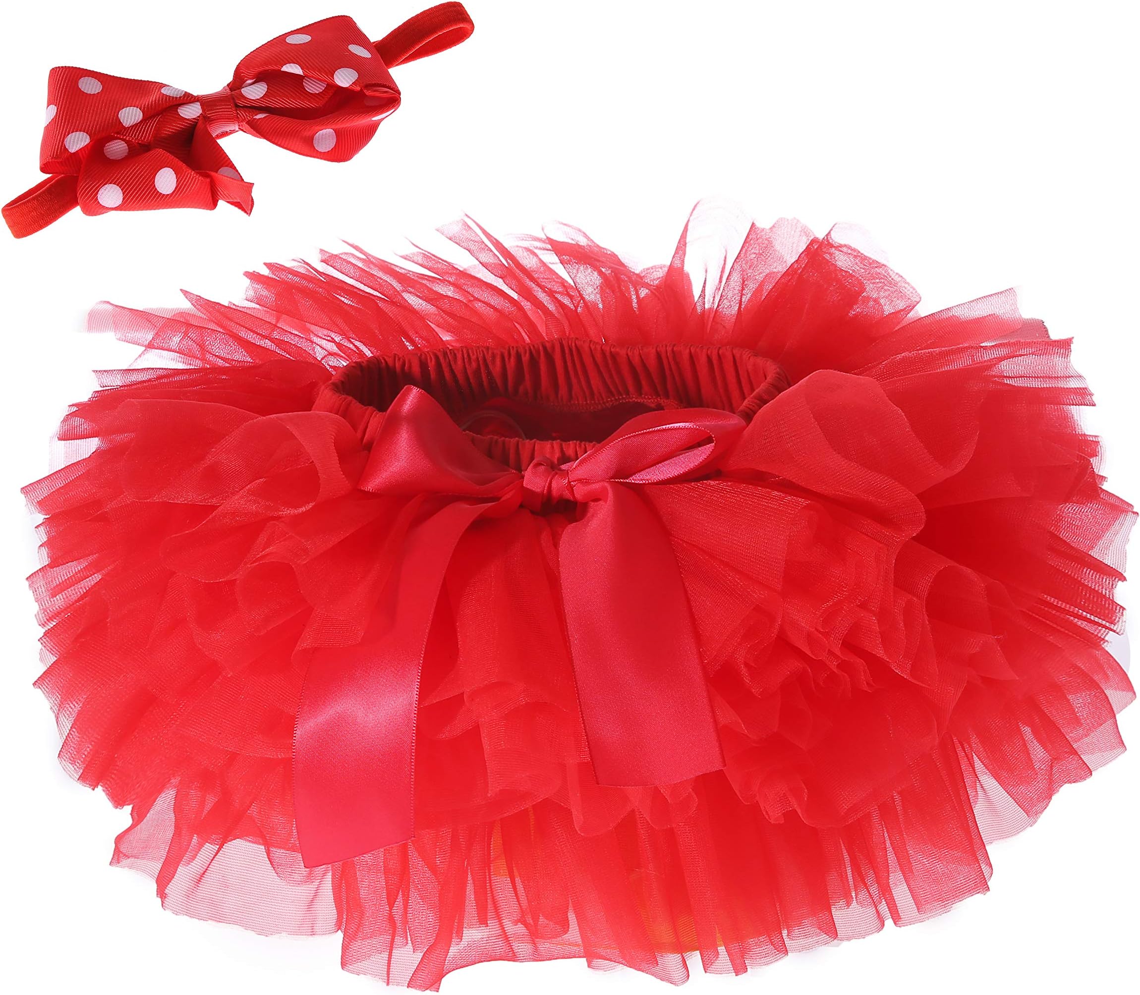 Baby Girls Tutu Skirt Headband Set Toddler Ruffle Tulle Diaper Covers 6-24 Month