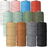 Wesnoy 12 Rolls Macrame Cord, 4 mm x 656 Yards