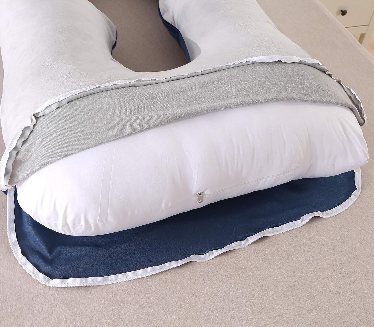 Amagoing 57 inches Pregnancy Pillow, U Shaped Maternity Full Body Pillow for Women with Hip, Leg, Back Pain, Washable Jersey Cover Included: Home & Kitchen