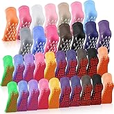 JenPen 34 Pairs Non Slip Socks Yoga Socks with Grippers Non Skid Hospital Grip for Men Women Pilates Barre