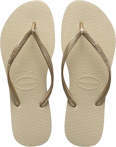 havaianas gold slim flip flops
