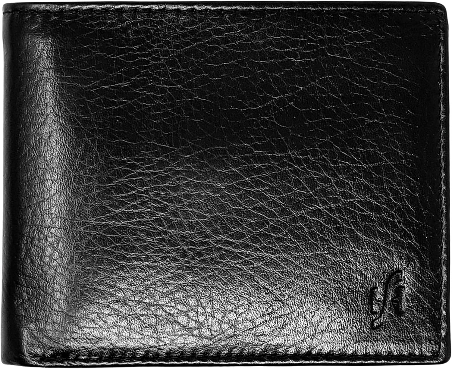 STARHIDE Mens Black Wallets Genuine Leather Coin & ID Pocket Multi Cardholder Wallet with RFID Protection