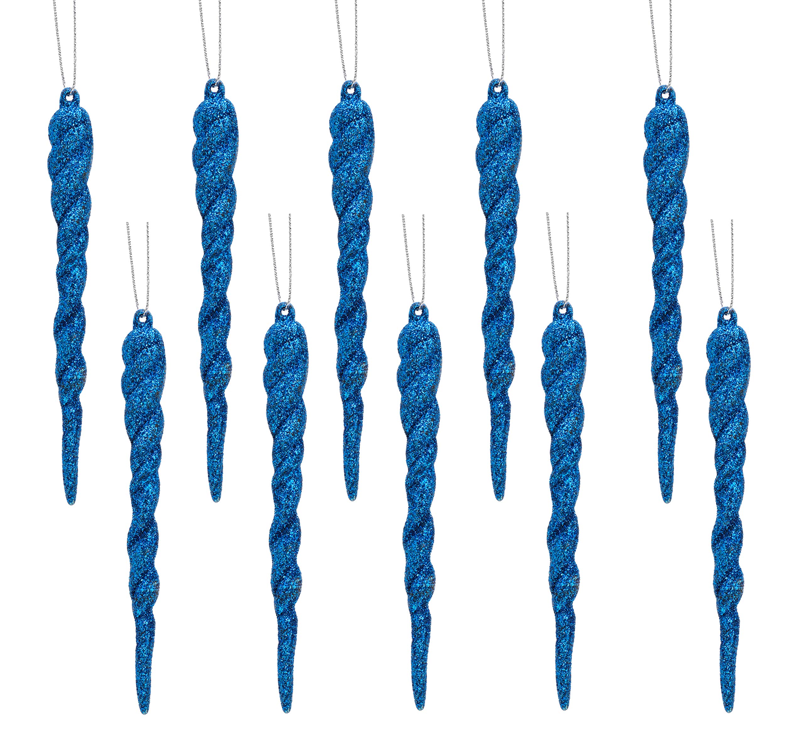Christmas Concepts® 12cm Glitter Icicle Decorations Christmas Tree Trims (ROYAL BLUE, 10) — image 1