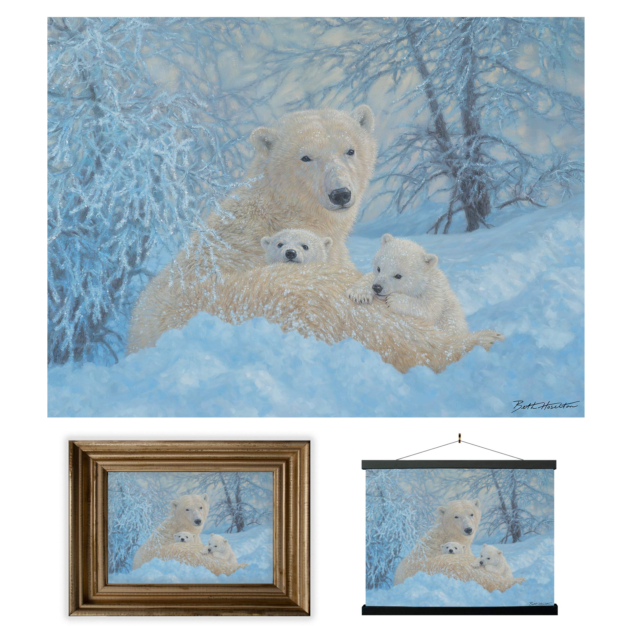 3D LiveLife Lenticular Wall Art Prints - Northern Family from Deluxebase. Unframed 3D Polar Bear Poster. A perfect wall filler. Original artwork licensed from renowned artist, Beth Hoselton