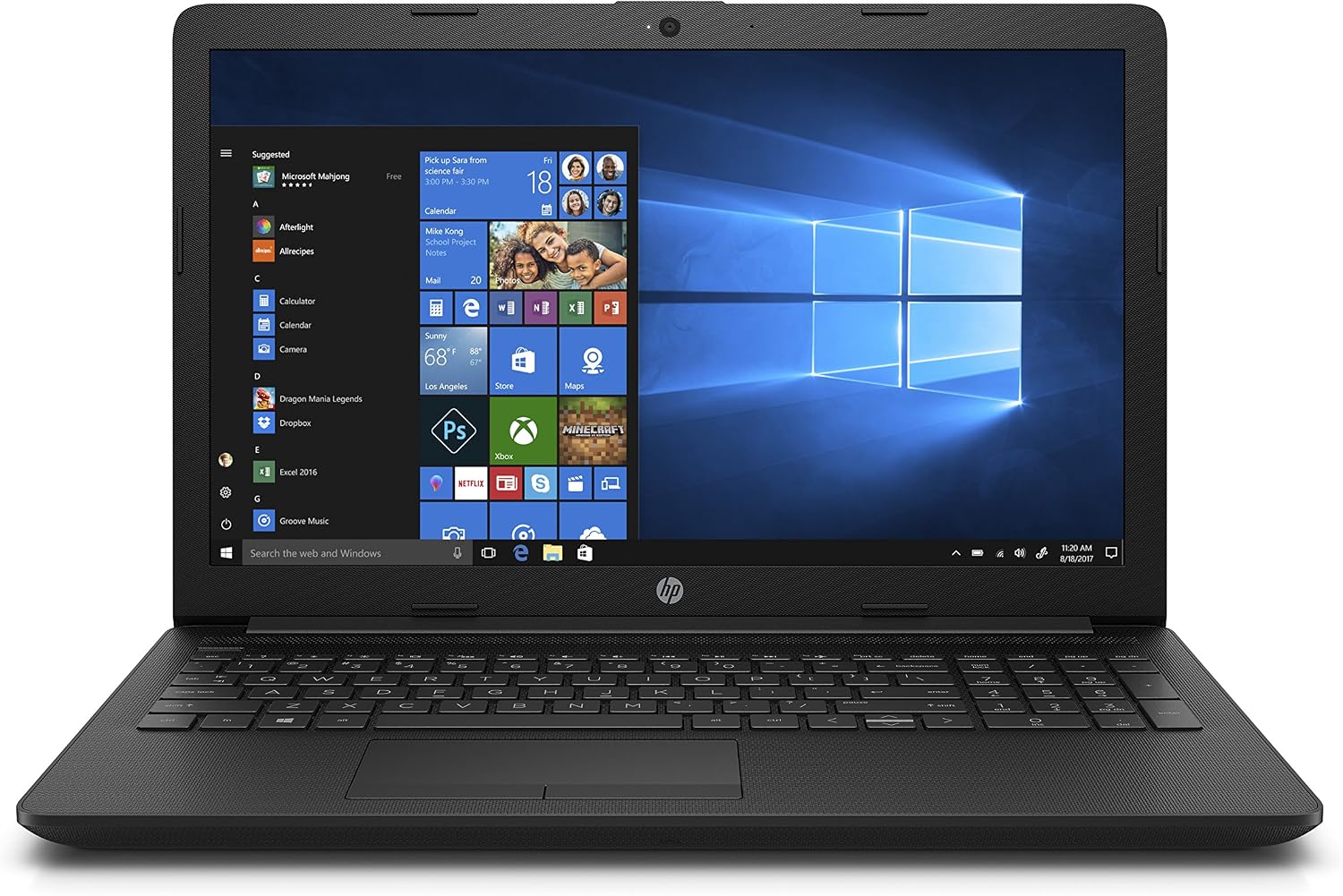 HP Notebook 15-da0010ns - Ordenador Portátil 15.6" HD (Intel Celeron N4000, 8GB RAM, 1TB HDD, Intel Graphics, Windows 10) Color Negro - Teclado QWERTY Español