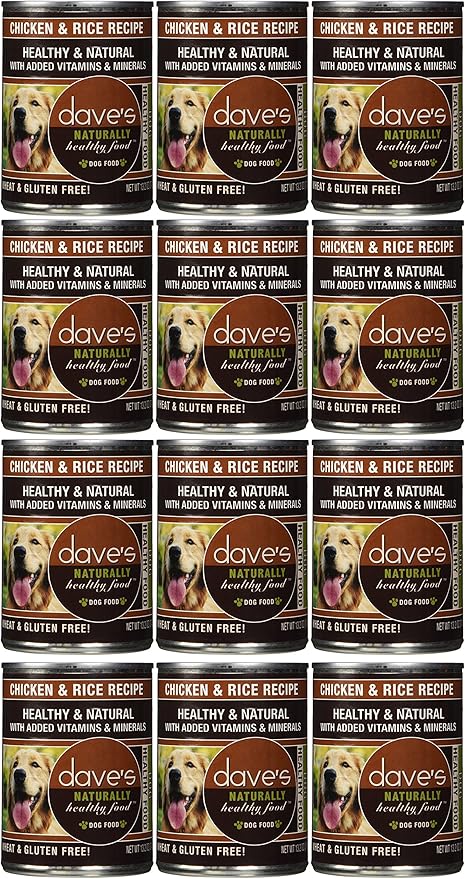 Dave S Pet Food Chicken And Rice Food 12 Cans Per Case Canned Wet Pet Food Pet Supplies Amazon Com
