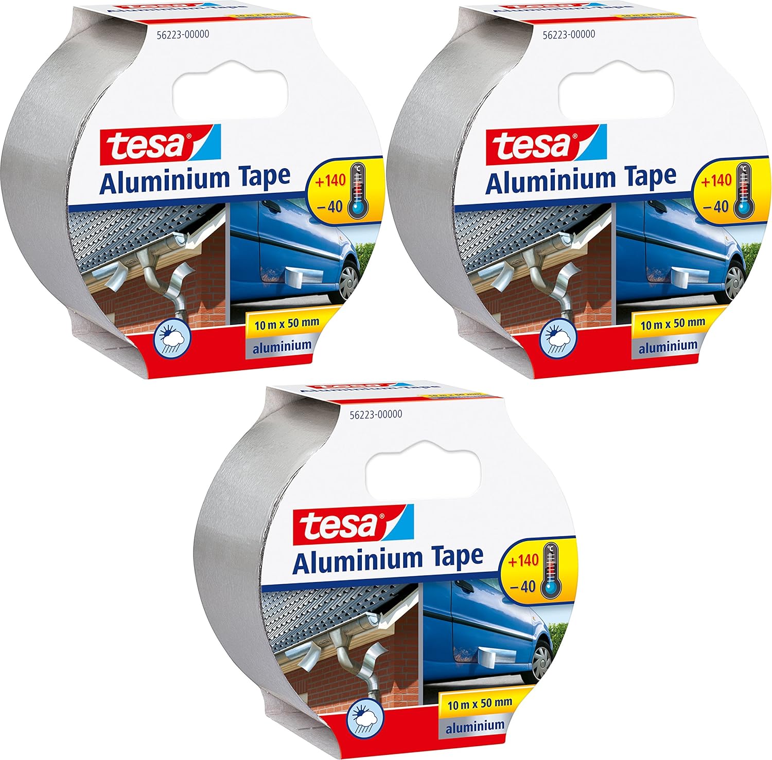 Tesa, selfadhesive aluminium tape, 10 m x 50 mm, in silver Amazon.co