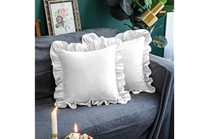 AYANSHI BEDDING Microfiber Ruffle Pillow Shams Set of 2 26X26 - Solid Ruffled Fringe Design Pillow Covers Soft & Breathable - Unique Collection Decorative Pillow Cases 26X26 - White