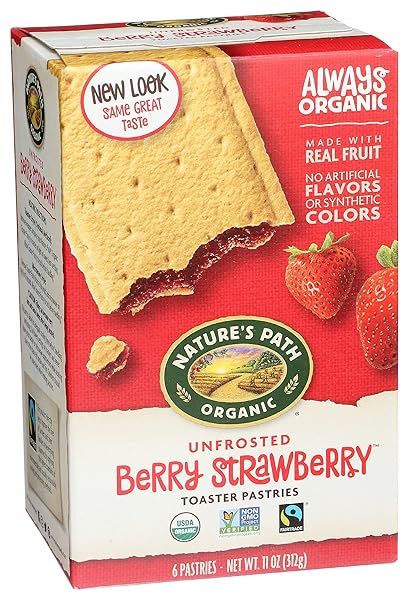NATURE’S PATH TOASTER PASTRIES, STRAWBERRY UN-FROSTED, 6 CT