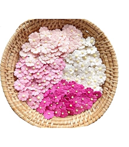 Papieren Patch Bloemen 30x30mm Moerbei Papier Bloem Scrapbooking Bruiloft Poppenhuis Benodigdheden Kaart 100 st