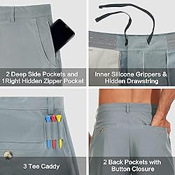 JWM Mens 9" Stretch Golf Shorts - Lightweight