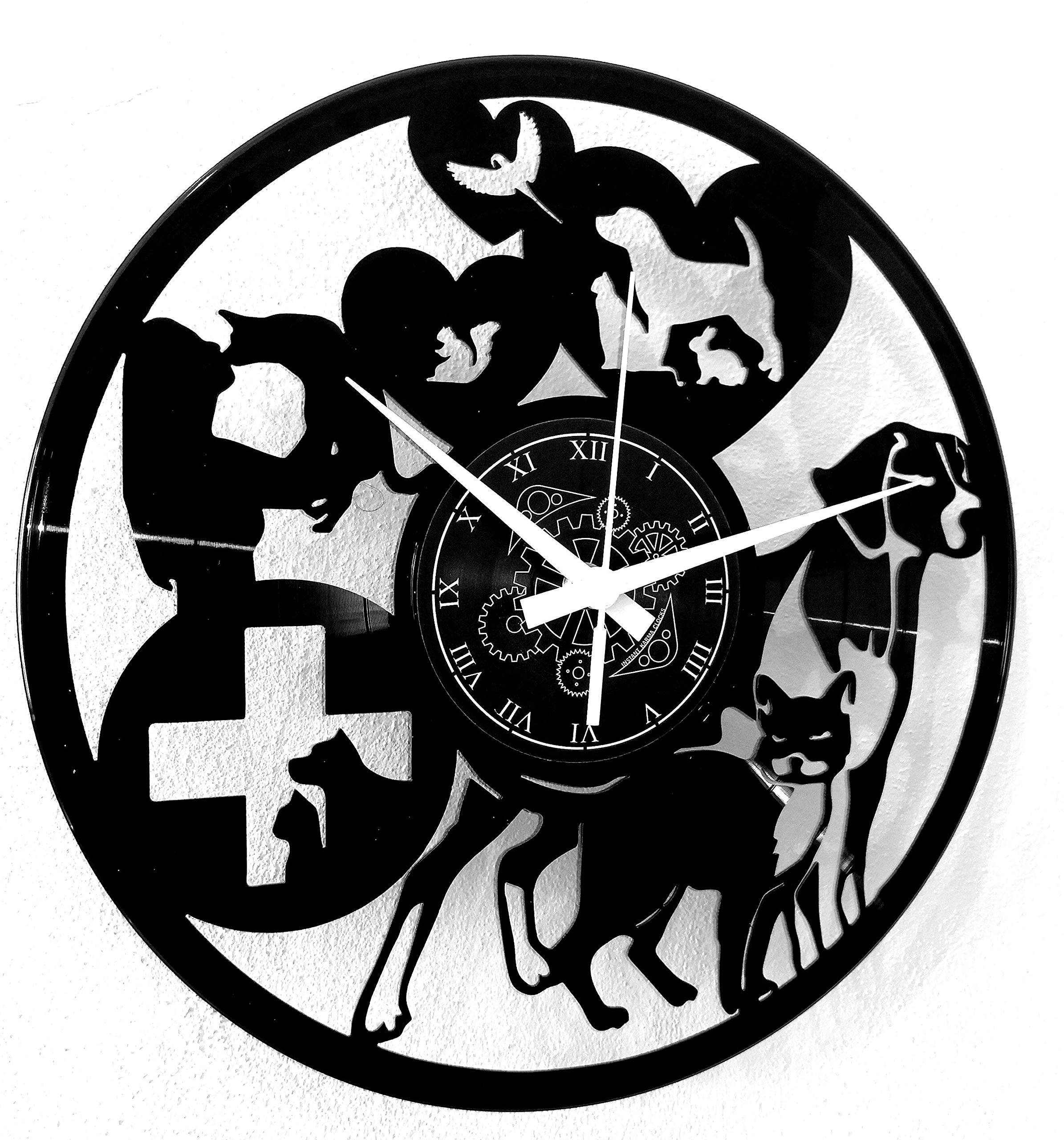 Instant Karma Clocks | Veterinary Wall Clock – Silent No-Ticking – Perfect for Clinic, Office, Waiting Room, Studio, Living Room | Modern Design Unique Decoration