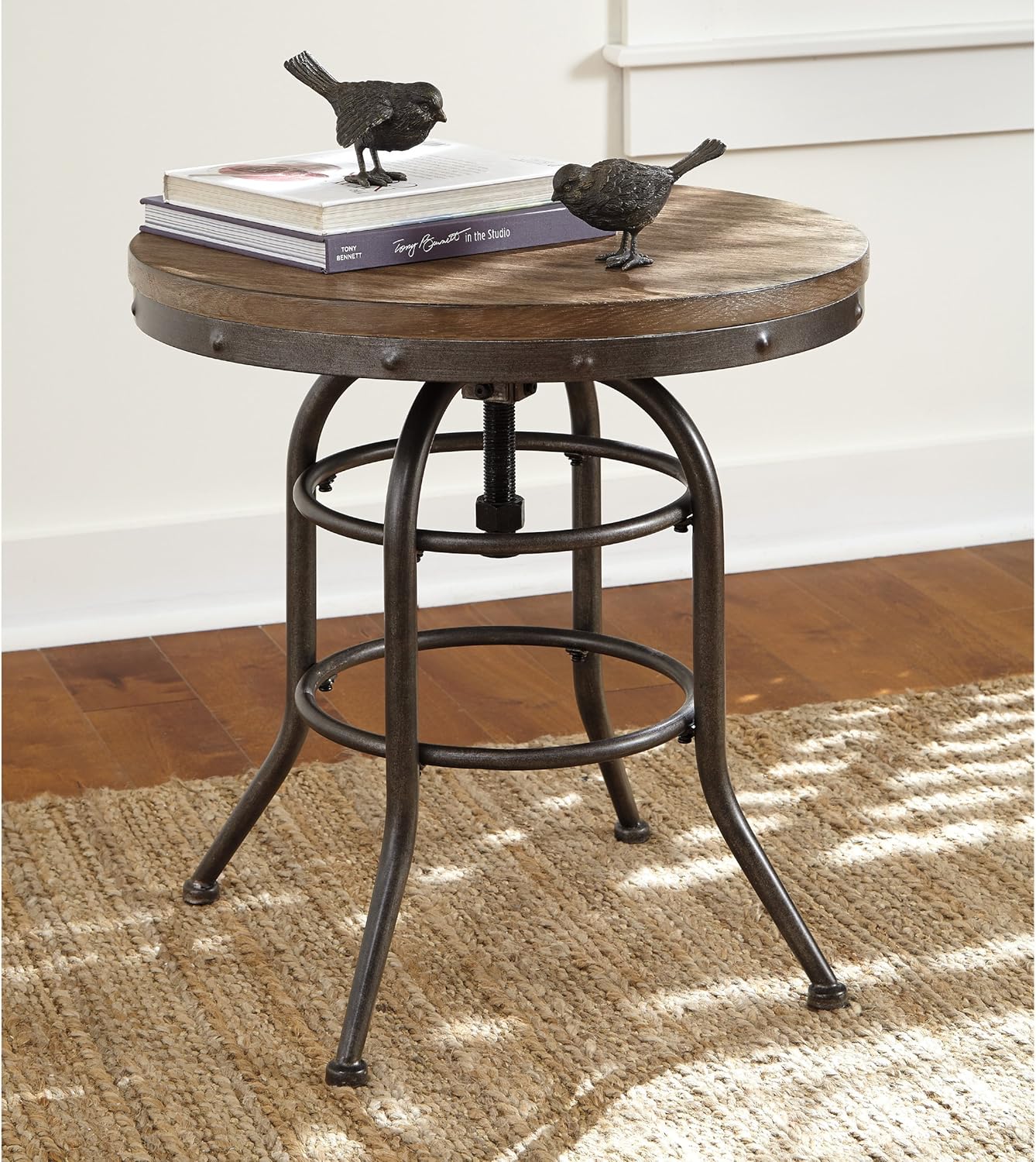 Amazon Com Spin Top For Adjustable Height Vennilux Chair Side End Table Grayish Brown Home Kitchen