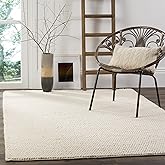 SAFAVIEH Area Rug 6x9 - Natura Collection - Ivory, Handmade Wool Blend, Textured Design, Ideal for Living Room, Bedroom, Dini