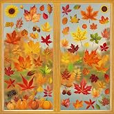 9 Sheets Fall Decorations, 274 PCS Fall Window Clings, Double Sided Autumn Stickers with Maple Leaves Pumpkin Nuts, Autumn Window Clings for Party Thanksgiving Decor Indoor Outdoor Accessories