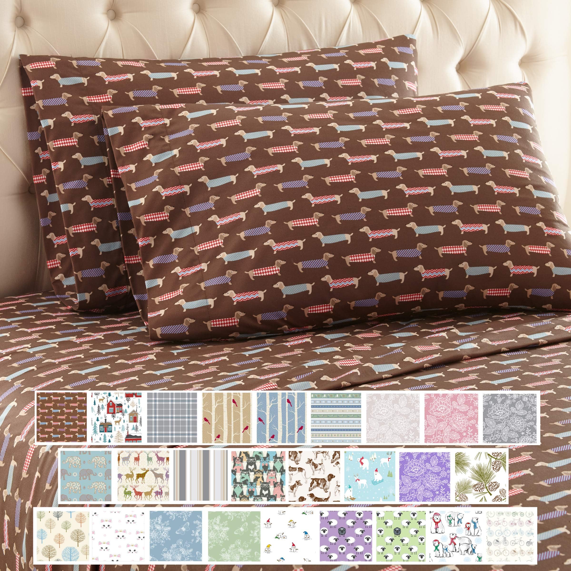 Thermee Micro Flannel Sheet Set, Dog Parade, Twin