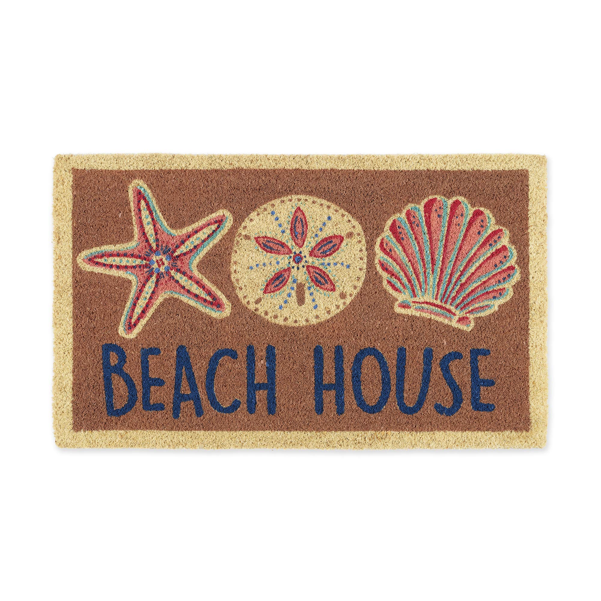DII Fun Greetings Home Décor Indoor/Outdoor Natural Coir Fiber Doormat, 18x30, Beach House