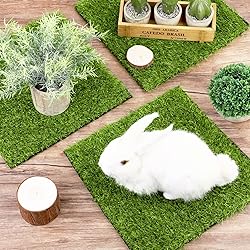 TURSTIN 6 Packs Artificial Grass Square Mat 12 x 12
