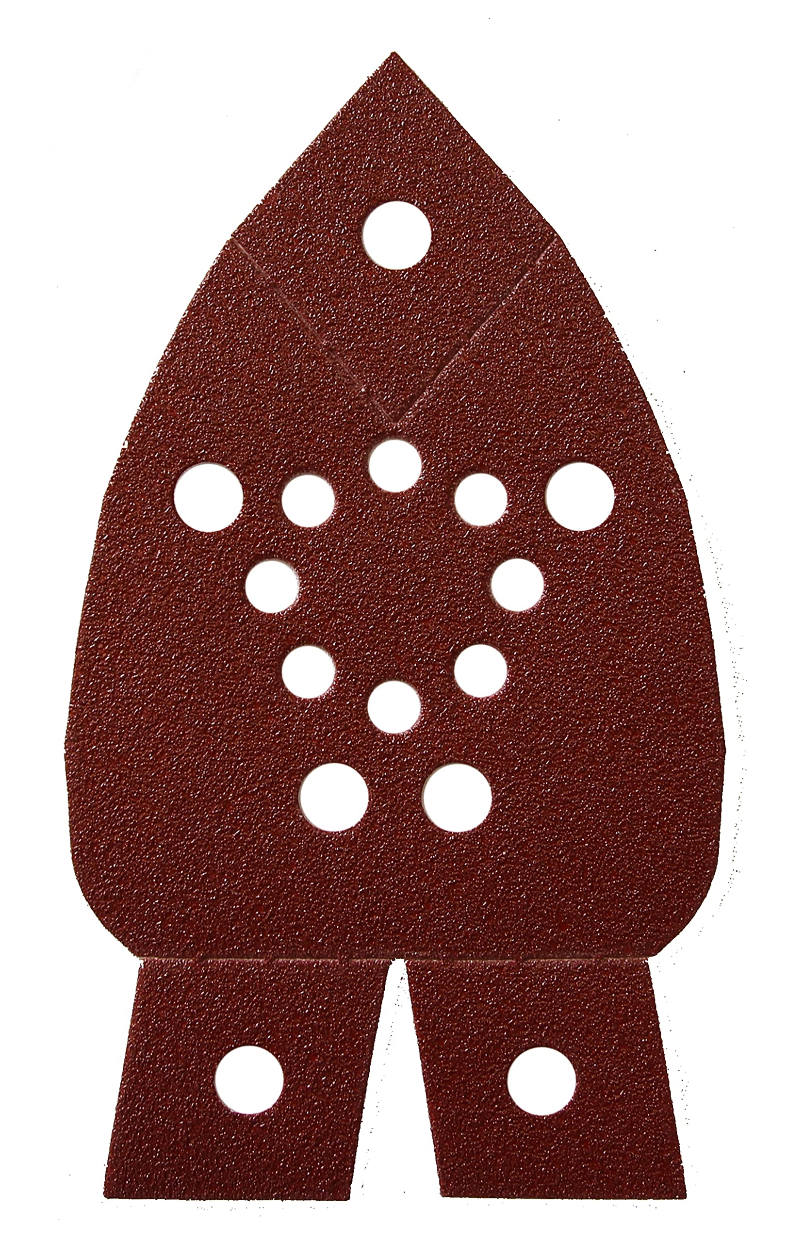 Mirka Red Delta Sander Sanding Paper Wood Sanding Triangles Hook & loop / 95x135x135 mm / 13-hole/grit P180 / 5 pieces/for sanding wood, metal and plastic — image 1