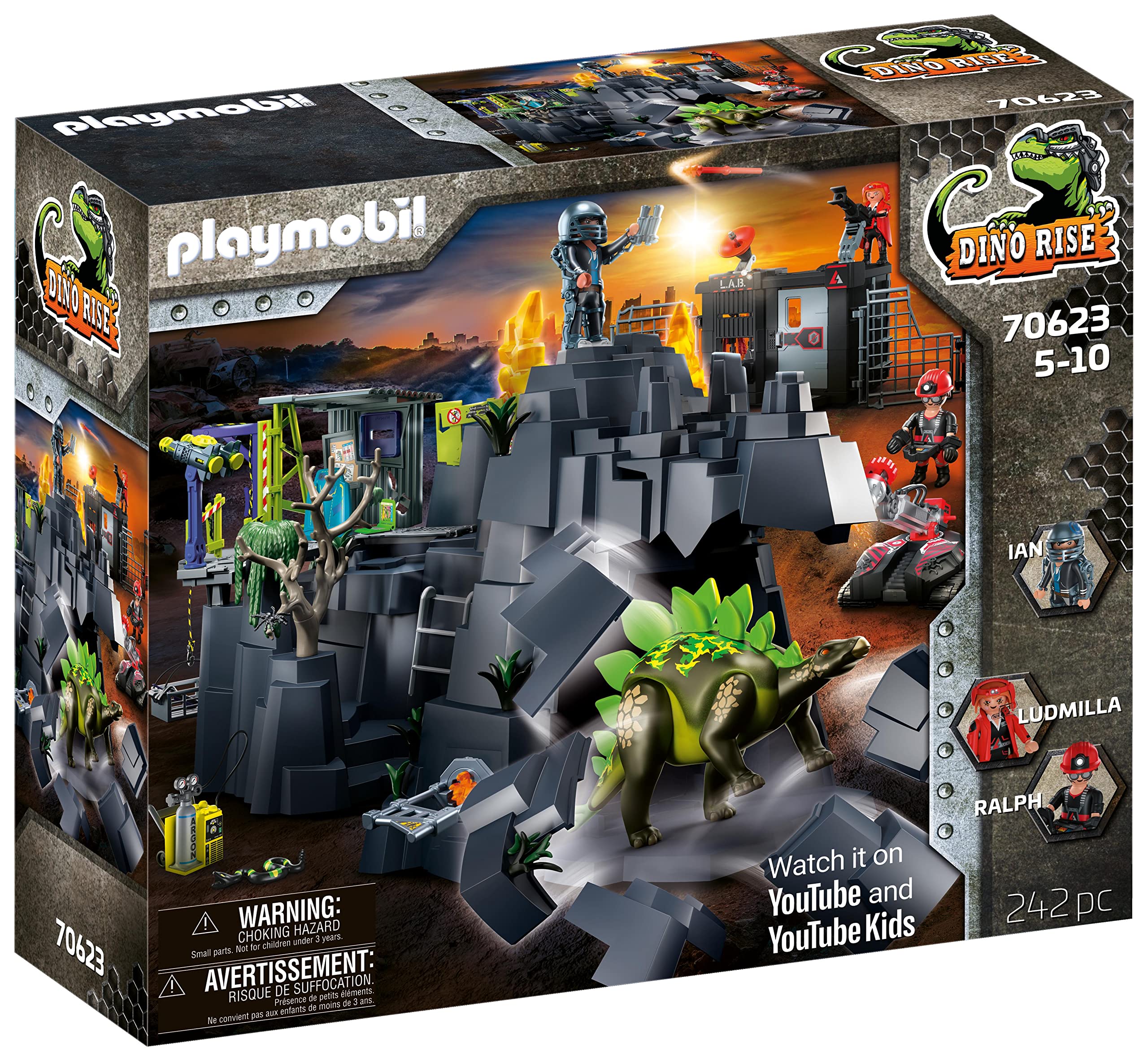Playmobil Dino Rise 70623 Crystal Mine, With light, sound and vibration Effect, For Ages 5+
