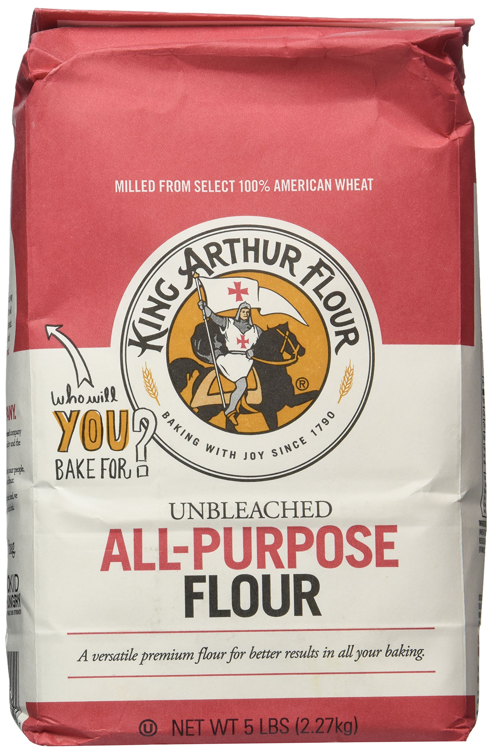 King Arthur Flour Unbleached Bread Flour, 80 Ounce (Pack of 2) Wheat Flours And