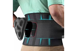 FEATOL Back Brace for Men Lower Back Pain Relief Lumbar Support Brace Waist Belt with Ergonomic 3D Silicone Pad for Heavy Lifting Work, Herniated Disc, Sciatica XXL