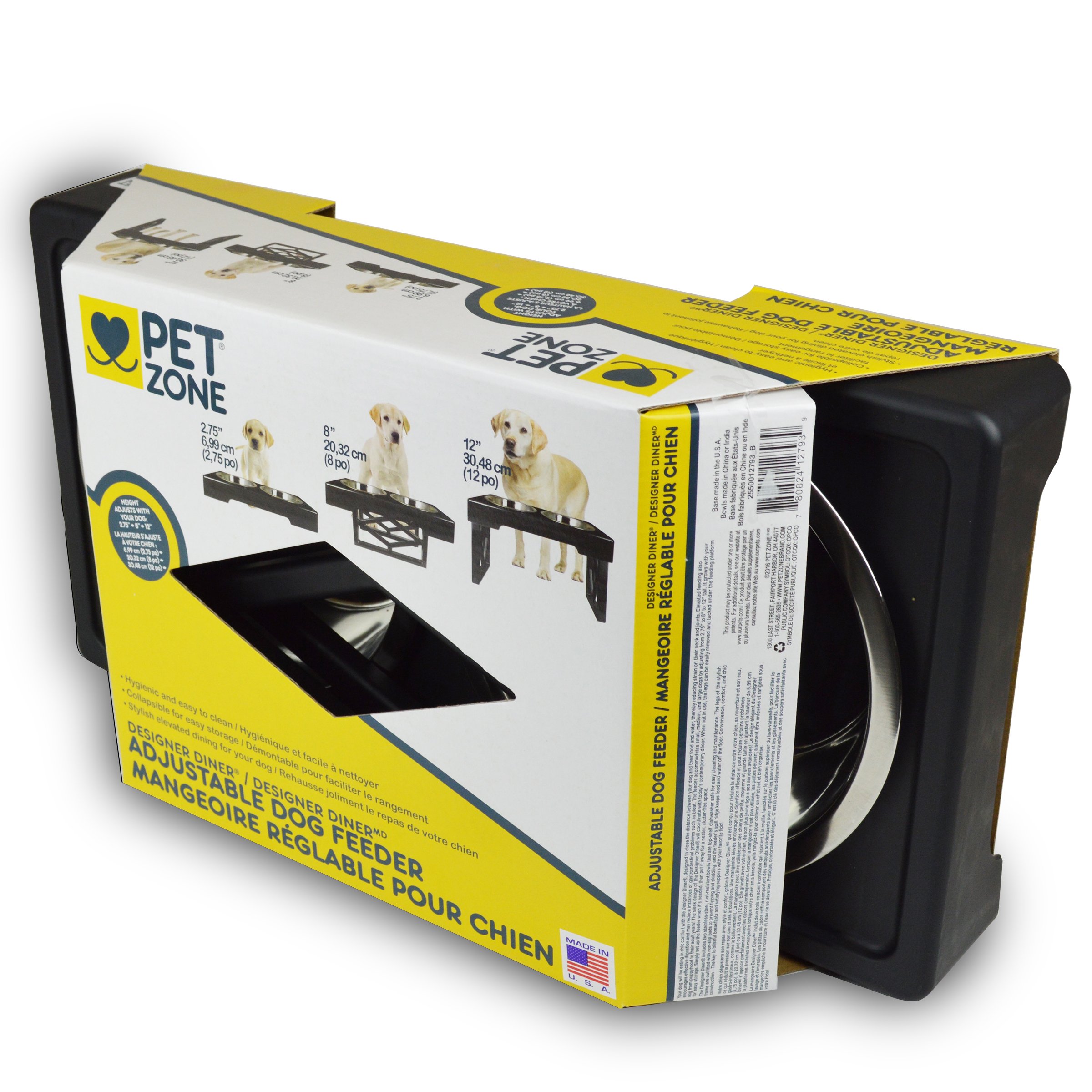 Pet Zone Designer Diner Adjustable Elevated Pet Feeder Raised Dog