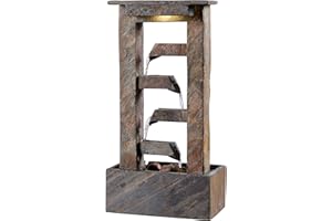 Kenroy Home 51046SL Channel Indoor Table Fountain with Green Finish, Rustic Style, 19" Height, 10" Width, 6" Depth