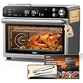 Typhur Sync Air Fryer Oven, Smart AI Wireless Probe, 360&deg; Turbo Convection | 12‑in‑1 Countertop Airfryer Toaster Oven Combo, App Control, Extra Wire Rack, Home &amp; Commercial, Stainless Steel Silver