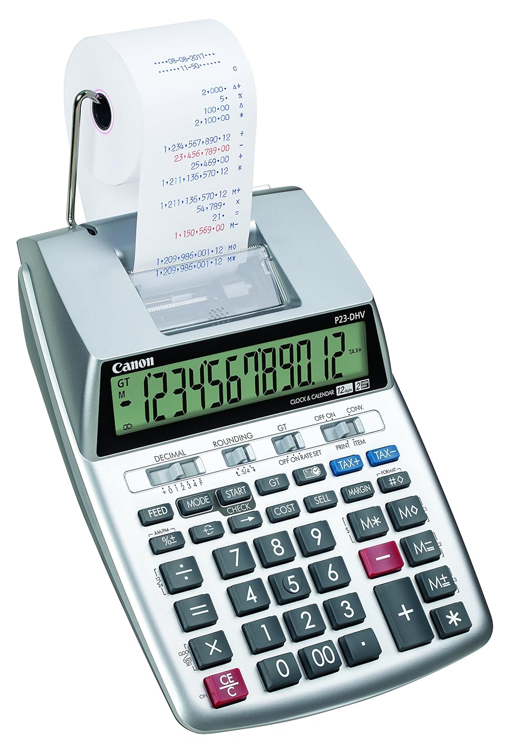 Amazon.com: Canon P23-DHV-3 Printing Calculator with Double Check Function,  Tax Calculation and Currency Conversion: Electronics