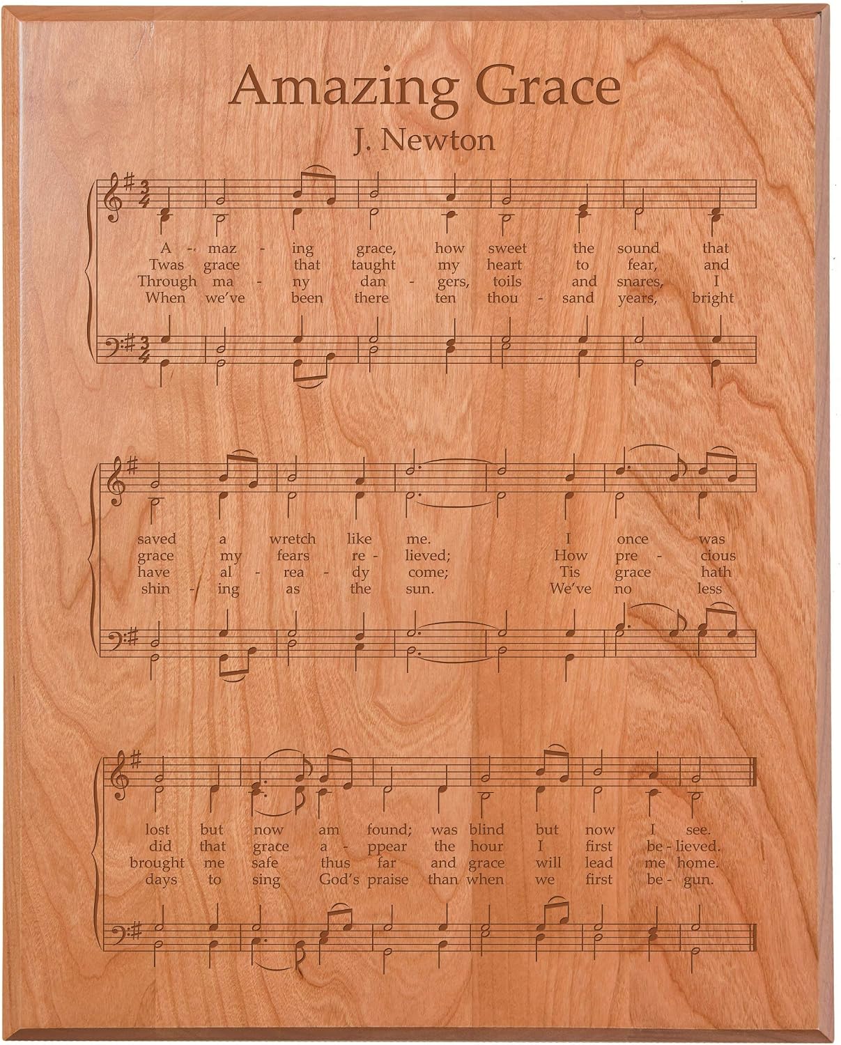 Amazon Com Lifesong Milestones Sheet Music Wall Art Plaque Gifts With Hymn And Song Lyrics Amazing Grace 12 X 15 Wooden Hanging Sign Cherry Home Kitchen