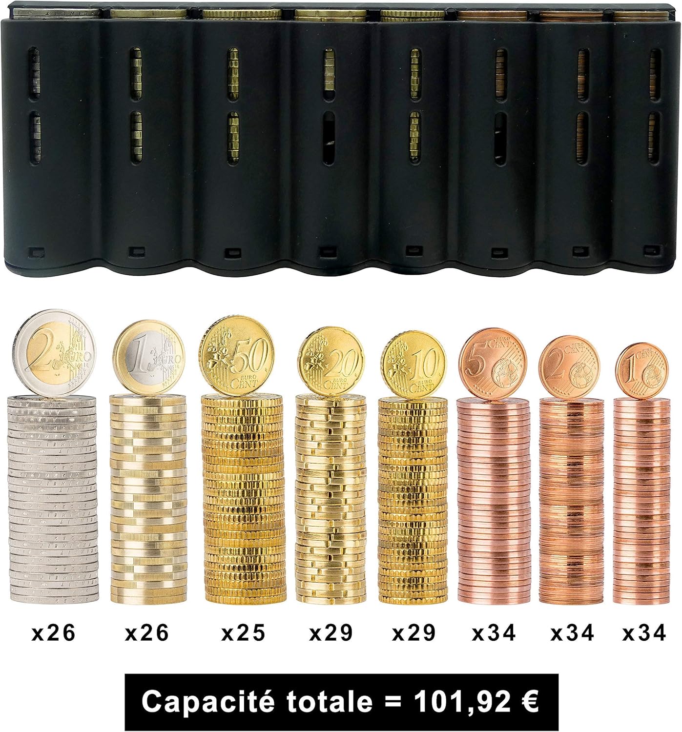 bus Distributeur et trieur de pièces à 8 compartiments pour tous les types de pièces euro Wokkom