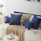 Home Brilliant Navy Corduroy Cushion Covers 65x65 cm 2 Pcs For Sofa Bed view 3