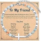 JEIKTO Cross Bracelet for Women Girls, Christian Gifts for Women Friends Sister in Christ Daughter Niece Granddaughter on Birthday Christmas Confirmation Baptism Easter Graduation Valentines Day