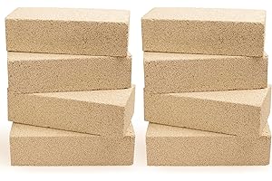 All About Steel - Insulating Fire Bricks Forges, Heating Oven Kilns and Fireplaces 9X4.5X2.5 inch 8 Pack (Beige Color)