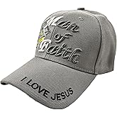 Man of Faith Baseball Cap – I Love Jesus Embroidered Christian Hat – Adjustable Grey Unisex Faith Hat