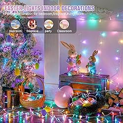 JMEXSUSS Easter Lights Multicolor Clear Wire