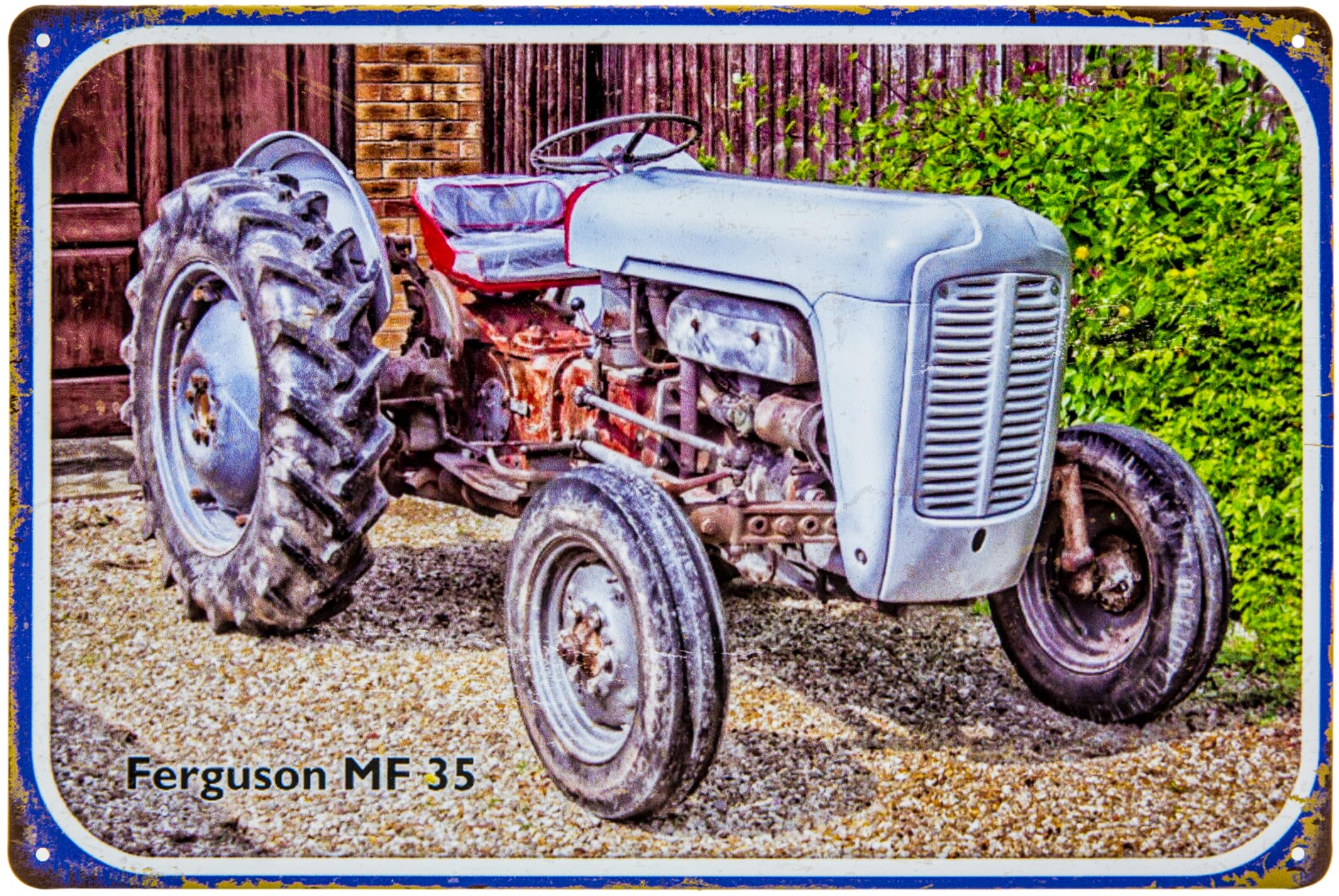 LUCKYLINDE - Tin Sign Suitable for Massey Ferguson Fans - Retro Vintage Car Tractor Sign, Workshop, Garage Decoration (20 x 30 cm)