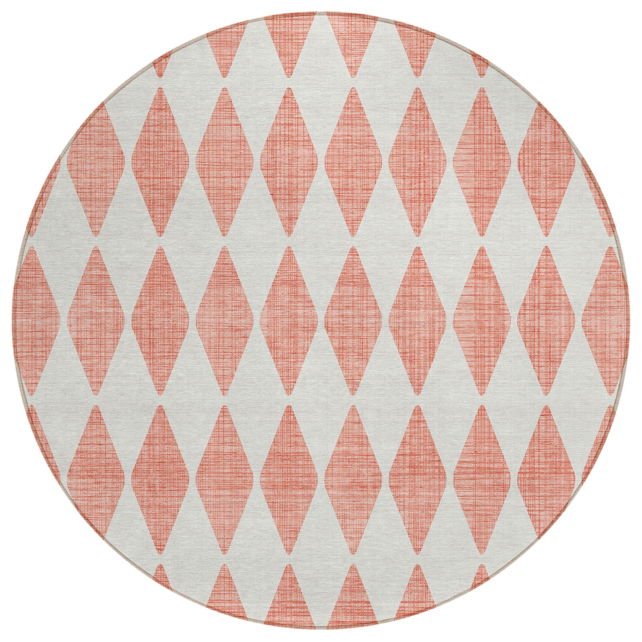 Addison Rugs Chantille ACN578 Salmon 8′ x 8′ Indoor Outdoor Round Rug, Easy Clean, Machine Washable, Non Shedding, Bedroom, Living Room, Dining Room, Kitchen, Patio Rug