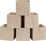SONGMICS Storage Boxes Set of 6 30x30x30 cm Fabric Boxes with Handles