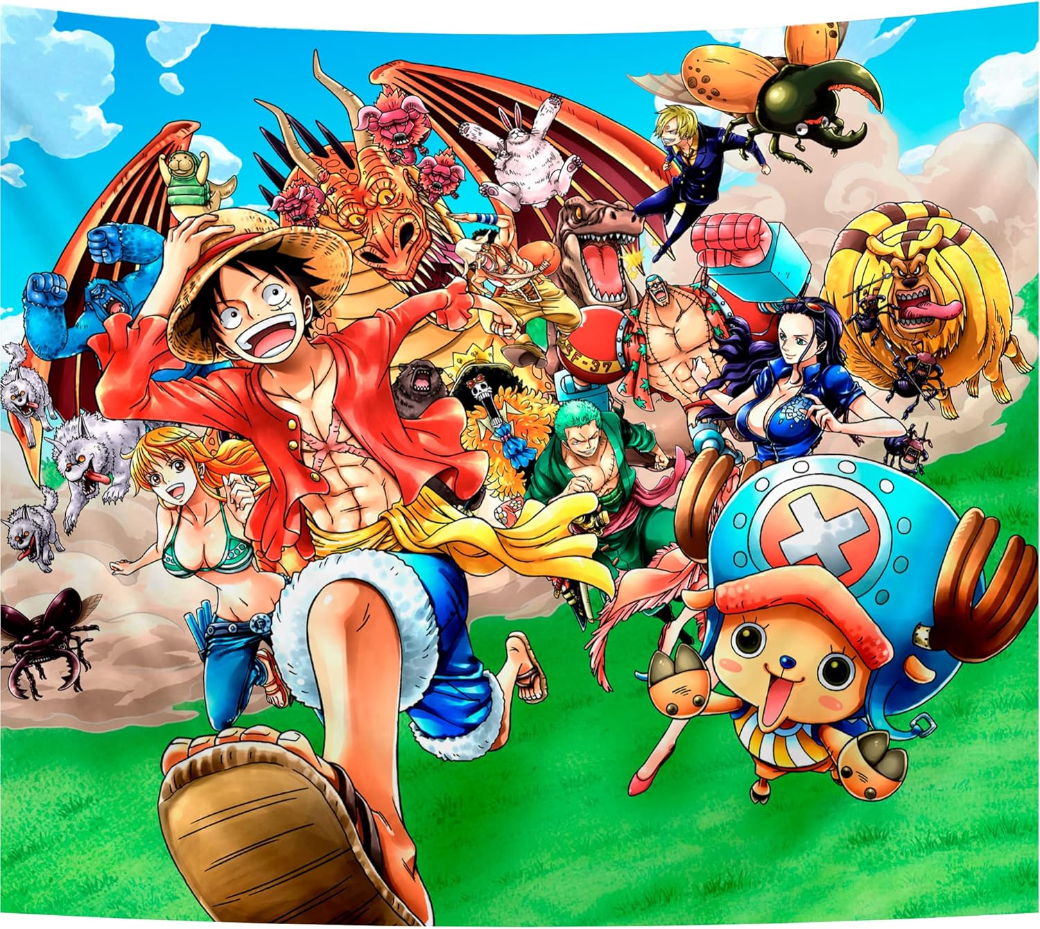 Tapestries - JUMANT Anime Tapestry - 1 Piece Tapestry - Anime Room Decor - 1 Piece Anime Decor - Anime Gifts - Anime Wall Decor - 1 Piece Birthday Decorations - 1 Piece Anime merchandise - 59x51 In