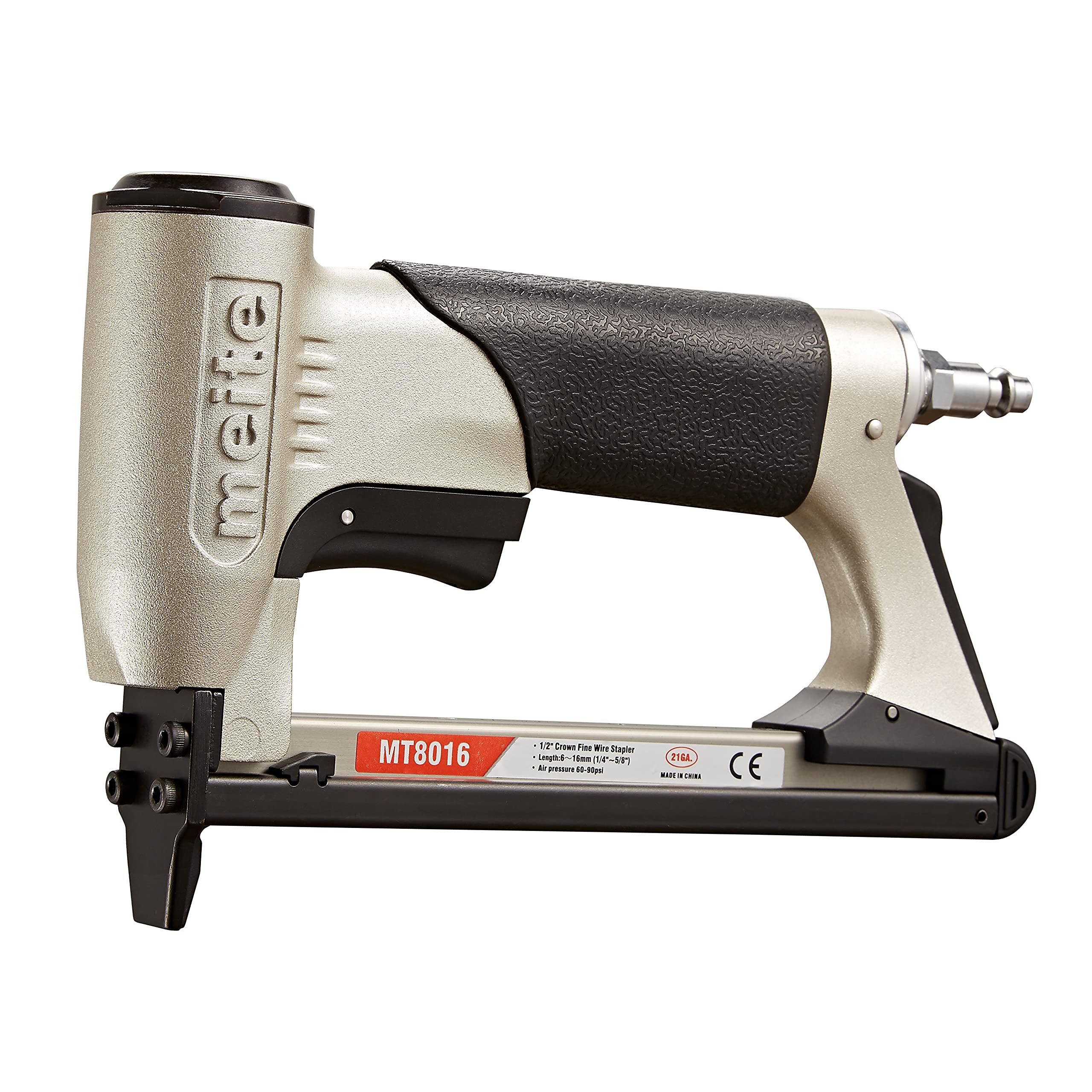 meite MT8016 Air Staple Gun, Pneumatic Upholstery Stapler, 21GA / Type 80 Lightweight Upholstery Air Stapler for DIY, Decoration, Funiture and Woodworking