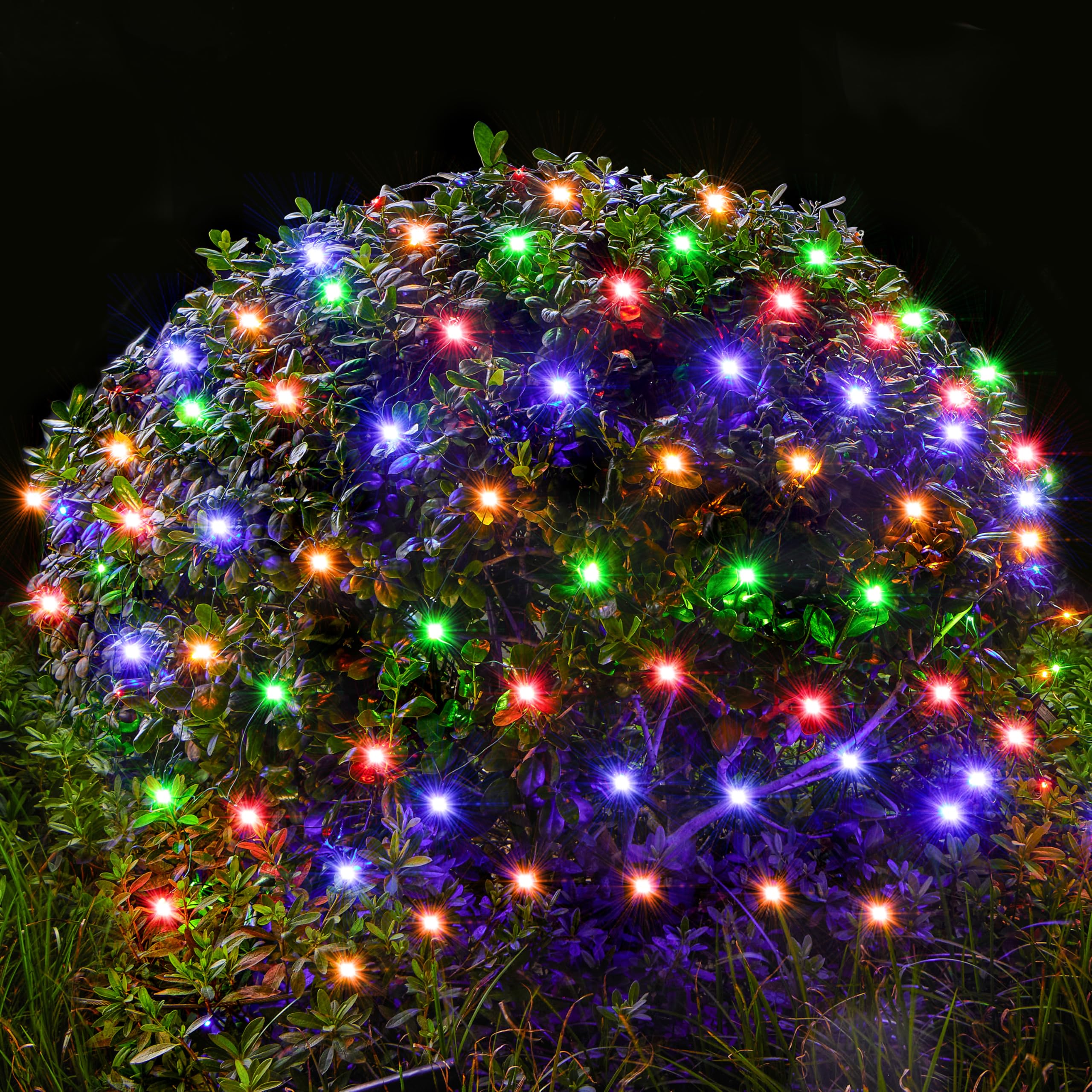 Photo 1 of JOYIN 100 LED Christmas Net Lights,4X 6FT Christmas Mesh Lights with 8 Modes, Connectable, Waterproof for Bushes Trees Yard Indoor Outdoor Xmas Decorations (Multicolor)