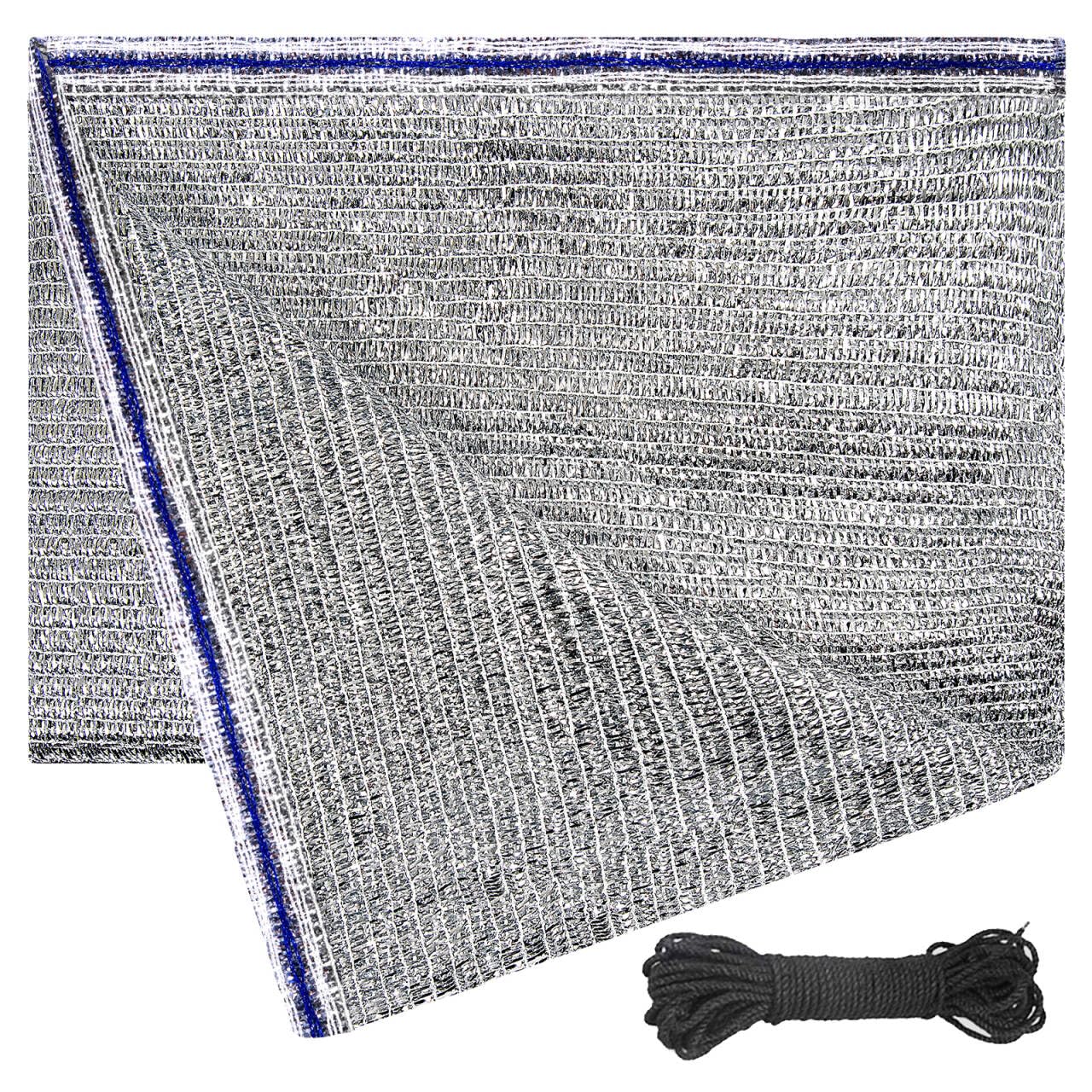Photo 1 of UNIUP 40% Aluminum Foil Shade Cloth Mesh No Grommets Silver Tarps Fabric Privacy Screen Pet Shade Car Cover Patio Garden Pergola Cover Canopy, Aluminum Shade Net Without Grommets, 20 FT x 40 FT