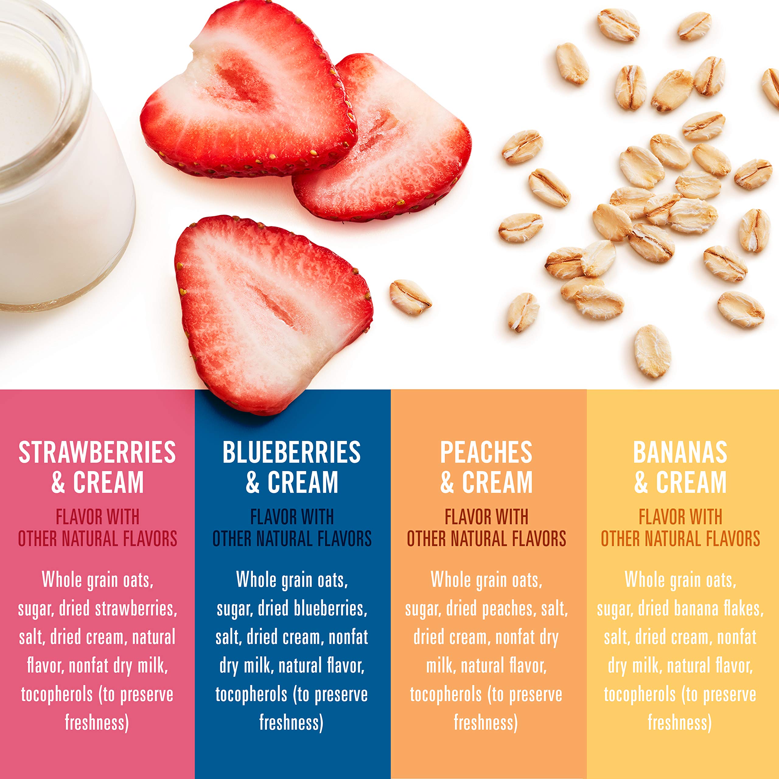 Quaker Instant Oatmeal, Fruit and Cream 4 Flavor Variety Pack