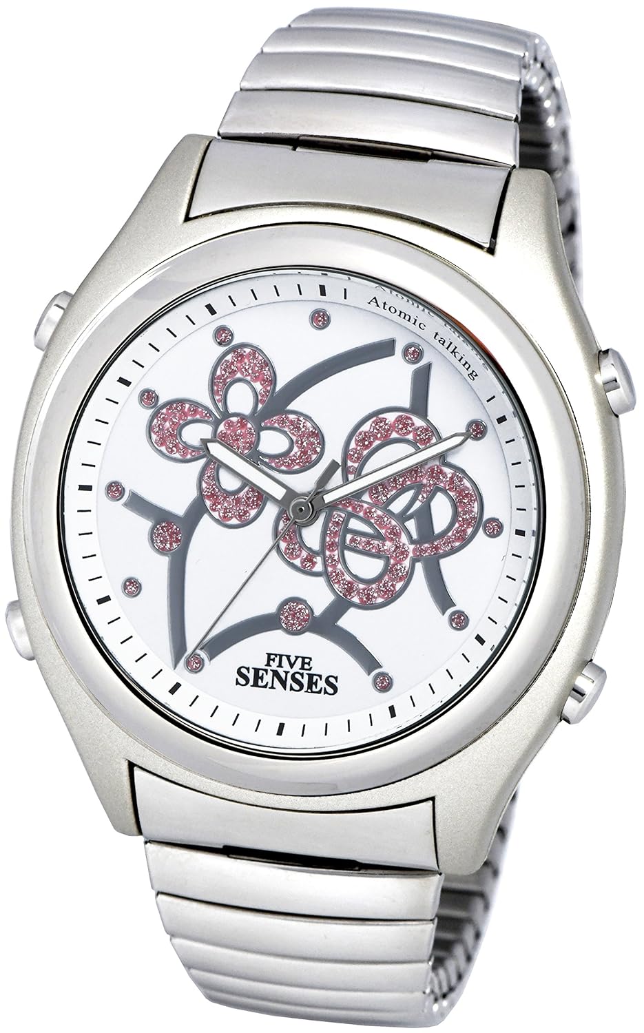English ATOMIC Talking Watch Women's Crystal Watch with Loud Alarm Clock for Visually impaired English ATOMIC Talking Watch Women's Crystal Watch with Loud Alarm Clock for Visually impaired