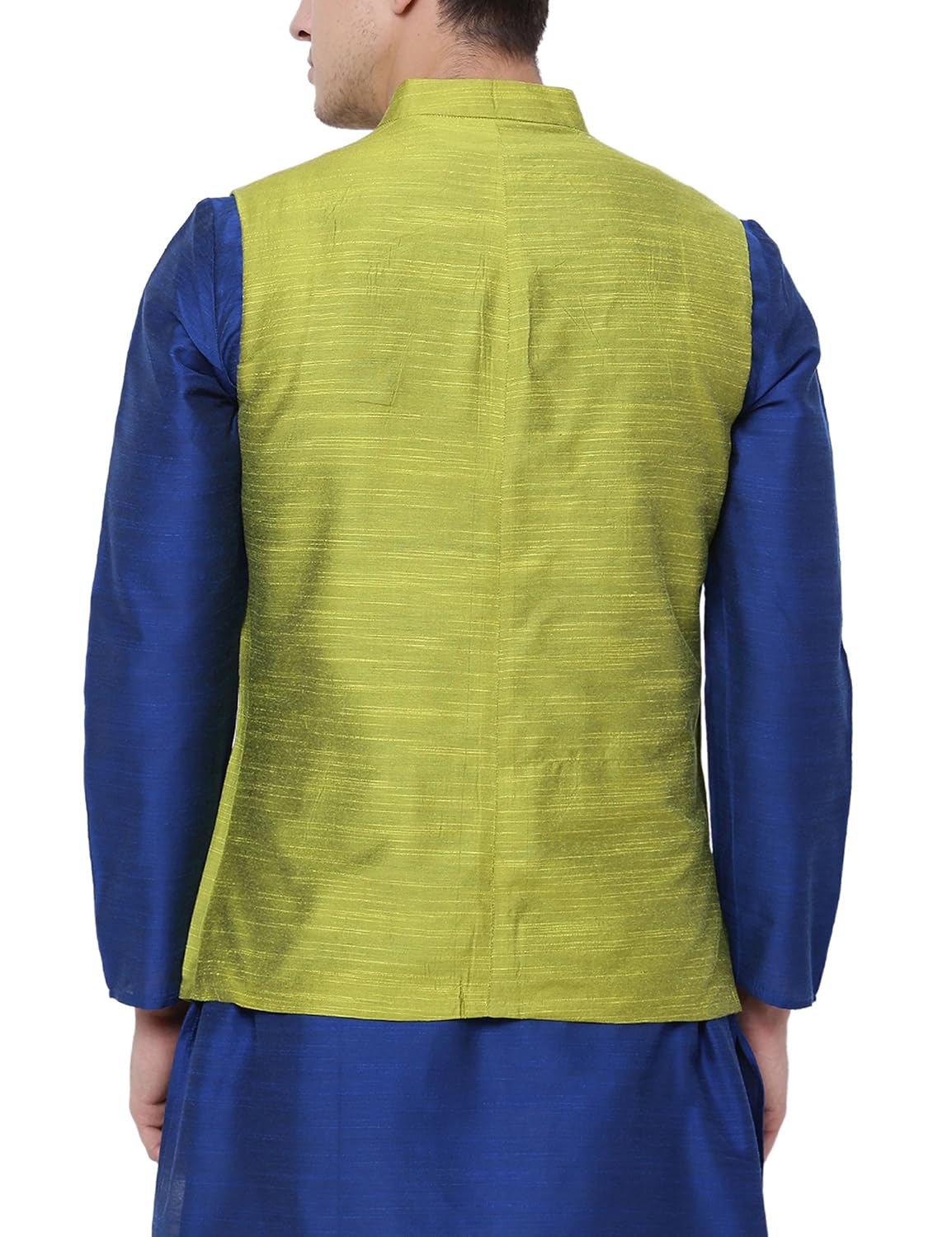 svanik yellow rayon blend solid waistcoat
