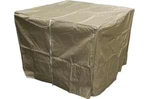 Hiland GS-F-PCHDCV Heavy Duty Square Fire Pit Cover, High Density Fabric, Tan
