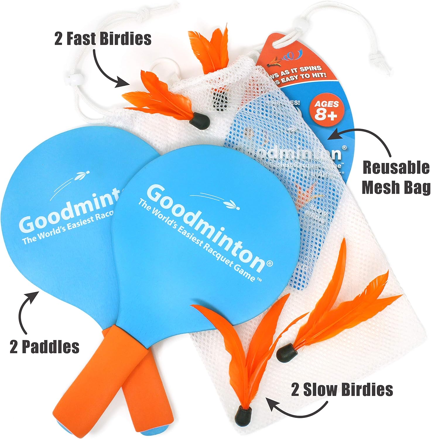 VIAHART Goodminton | The World's Easiest Racquet Game | an Indoor Outdoor Year-Round Fun Paddle Game Set for Boys, Girls, and People of All Ages : Sports & Outdoors
